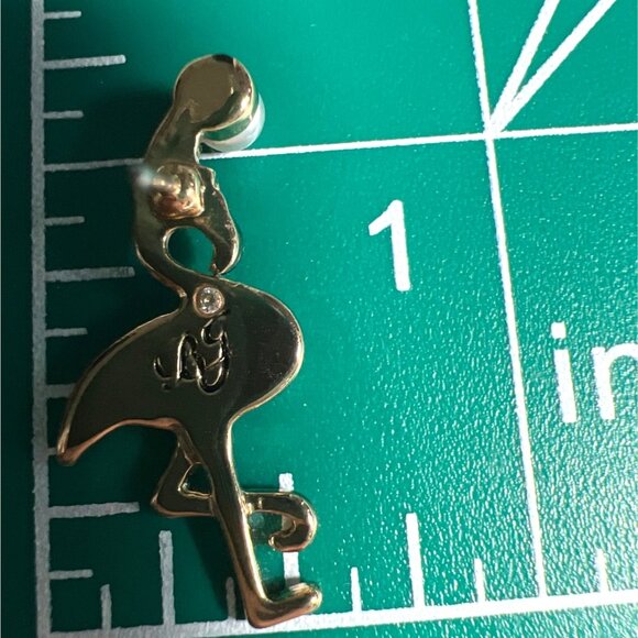 Betsey Johnson Pink Flamingo Stud Earrings Santa Hat Pearl Christmas Whimsical - Picture 5 of 11